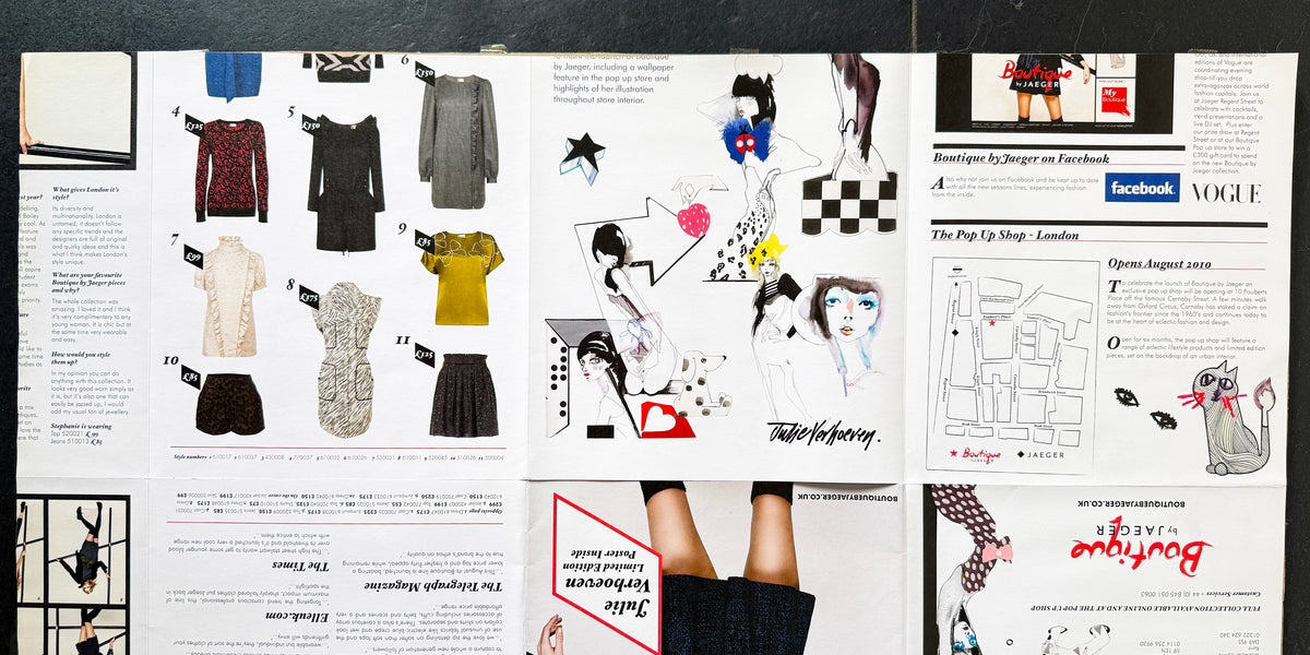 Julie Verhoeven Limited Edition Poster for Boutique by Jaeger | British Fashion Illustration, 2010