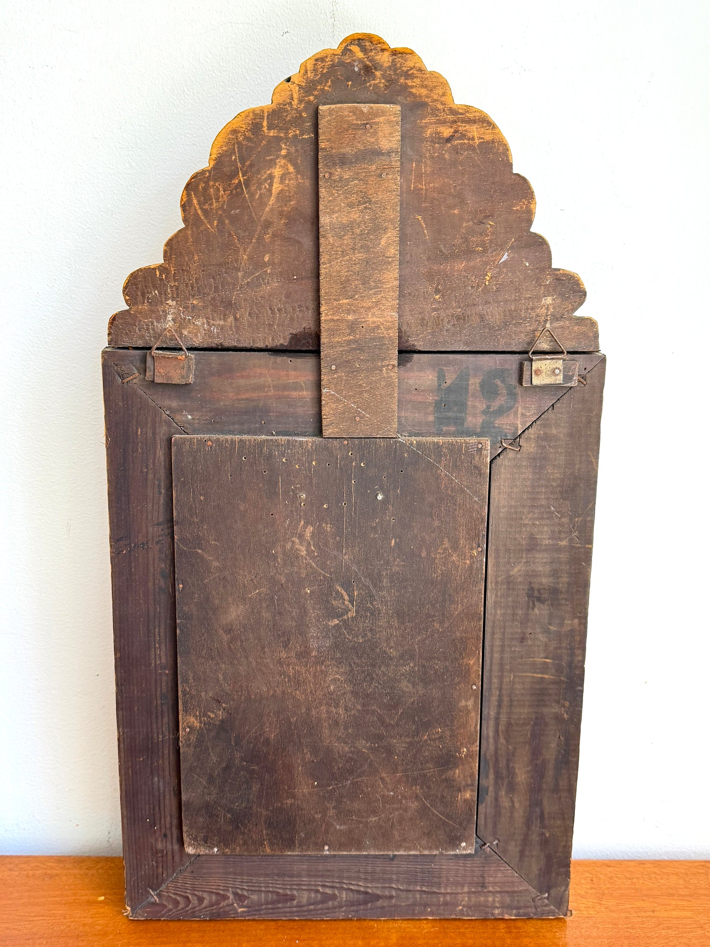 Antique Wall Cabinet with Beveled Mirror and Brush | Victorian, late 19th / early 20th Century
