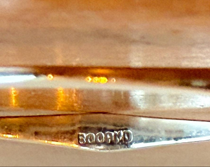 Vintage 800 Silver Bangle with PMD Mark | Scandinavian Modernist Style, Mid-Century