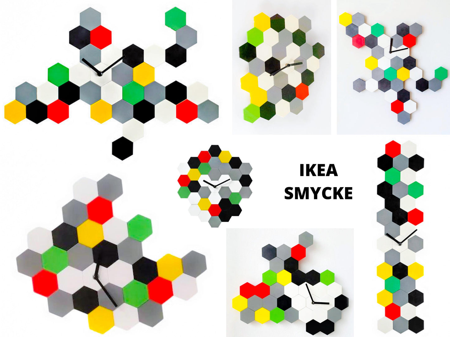 Vintage IKEA Smycke Modular Puzzle Clock by Marcus Arvonen | Memphis-Style, Y2K