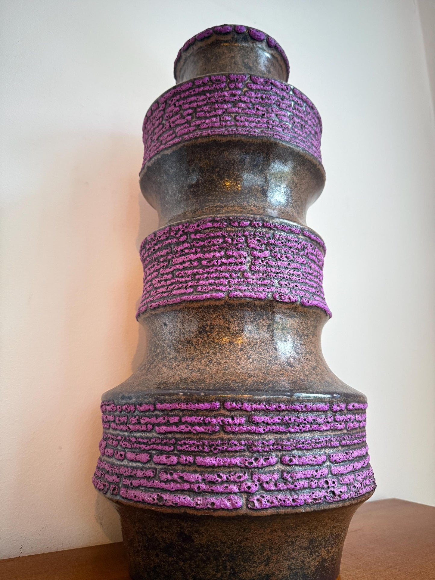 Vintage Scheurich West Germany XXL Pagode Ceramic Vase | Mid-Century Pottery