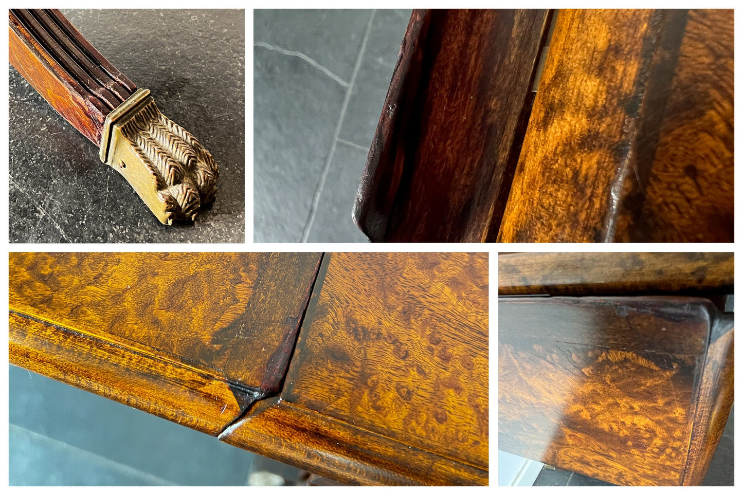 Antique Pembroke Side Table with Brass Claw Legs | Classic, Early 20th century