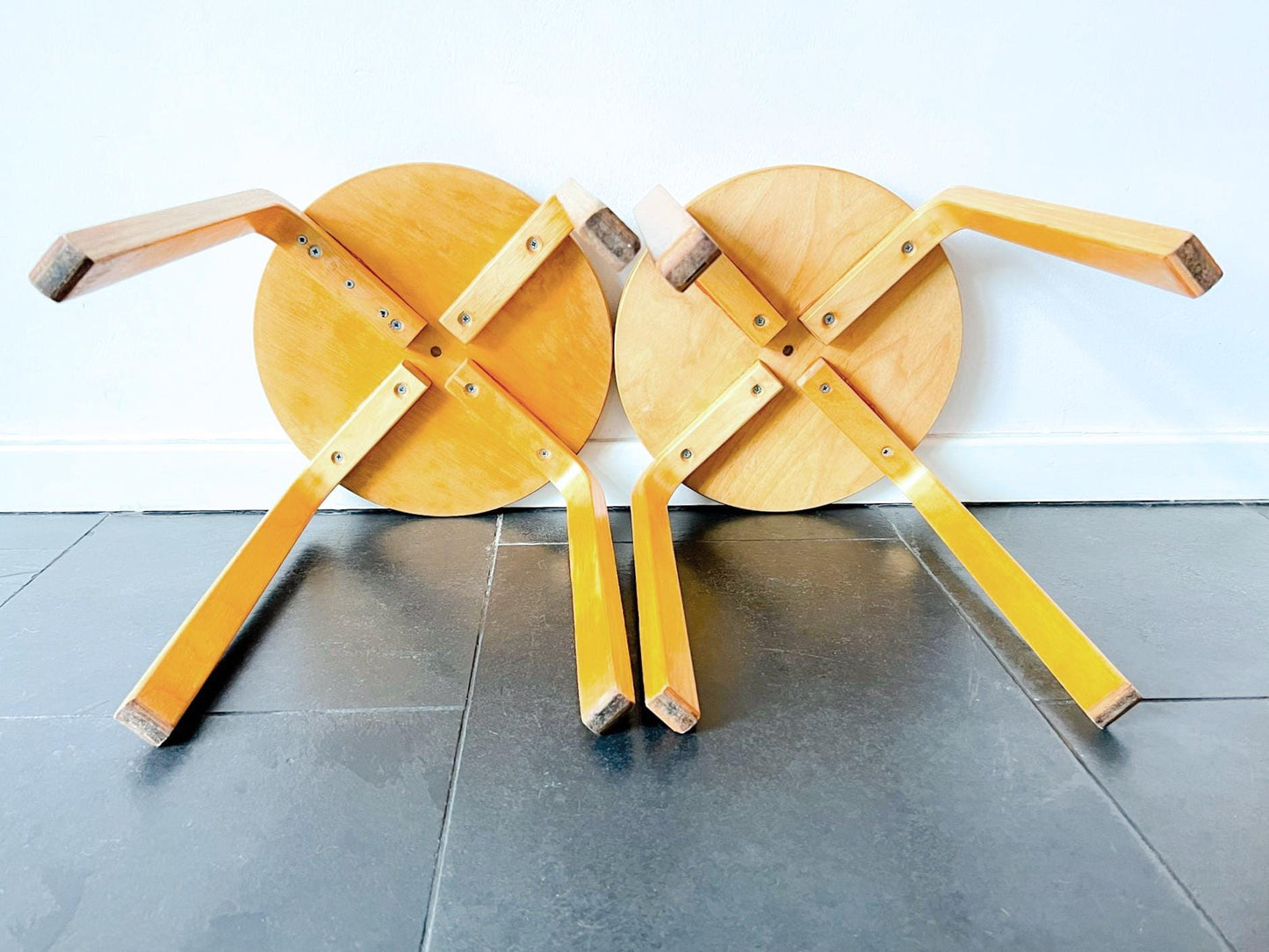 Vintage IKEA Frosta Wooden Stool design after Alvar Aalto for Artek | Nordic Modern, 1990s