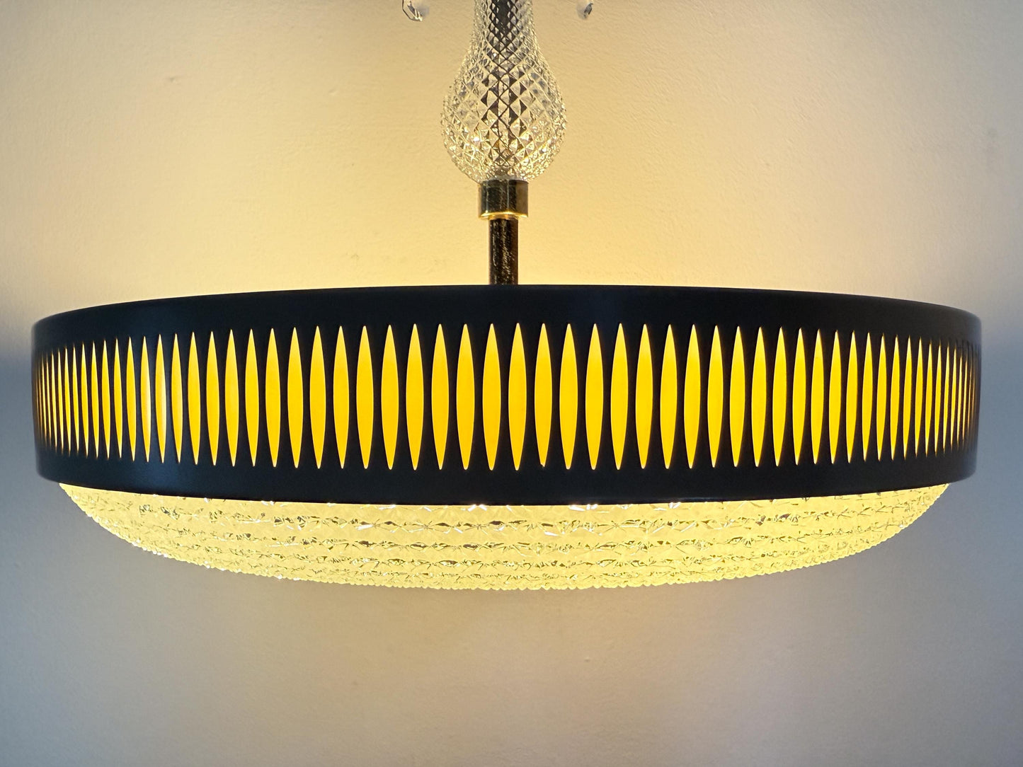 Vintage Brass and Glass Pendant | Mid-Century