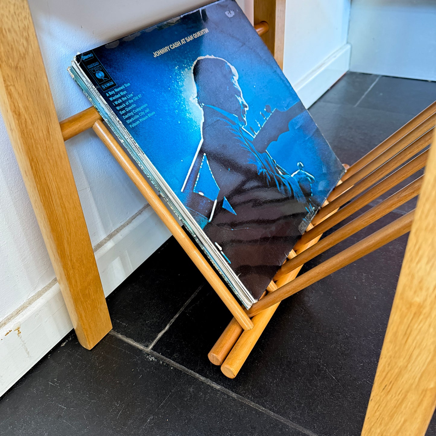 Vintage Wooden Side Table with Magazine Rack | Mid-Century Modern, Late 20th Century