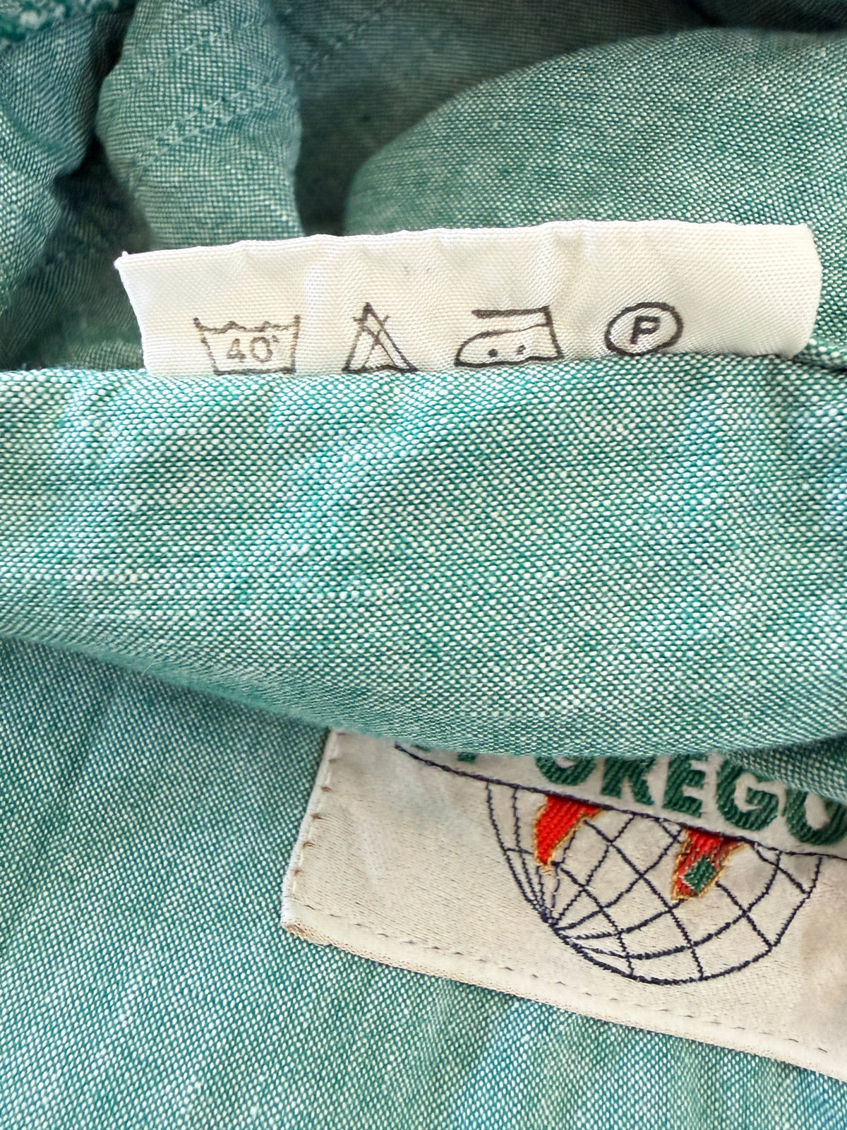 Vintage McGregor Sea Green Cotton Unisex Jacket with Asymmetric Zip | Vintage Sportswear, 1980/90s