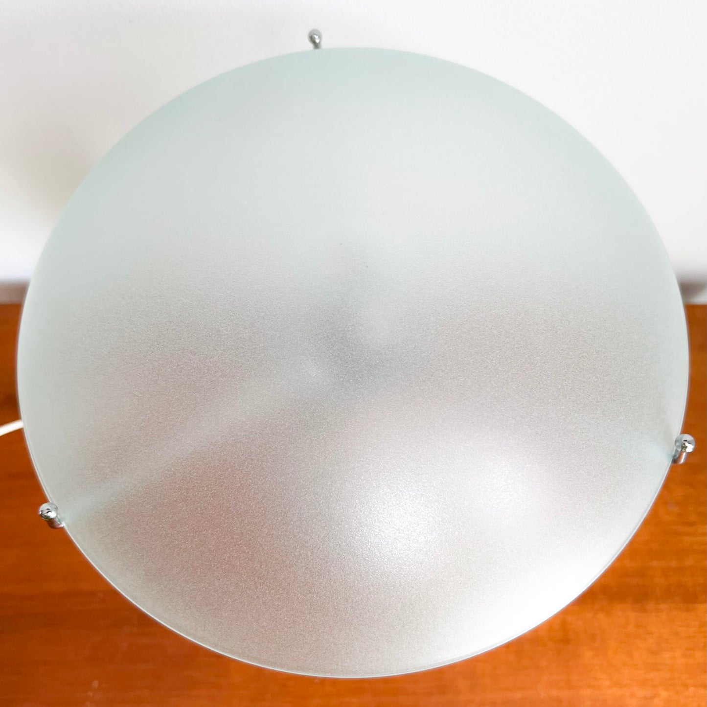 IKEA Kvintol Frosted Glass & Wood Table Lamp | Scandinavian Postmodern, 1990s