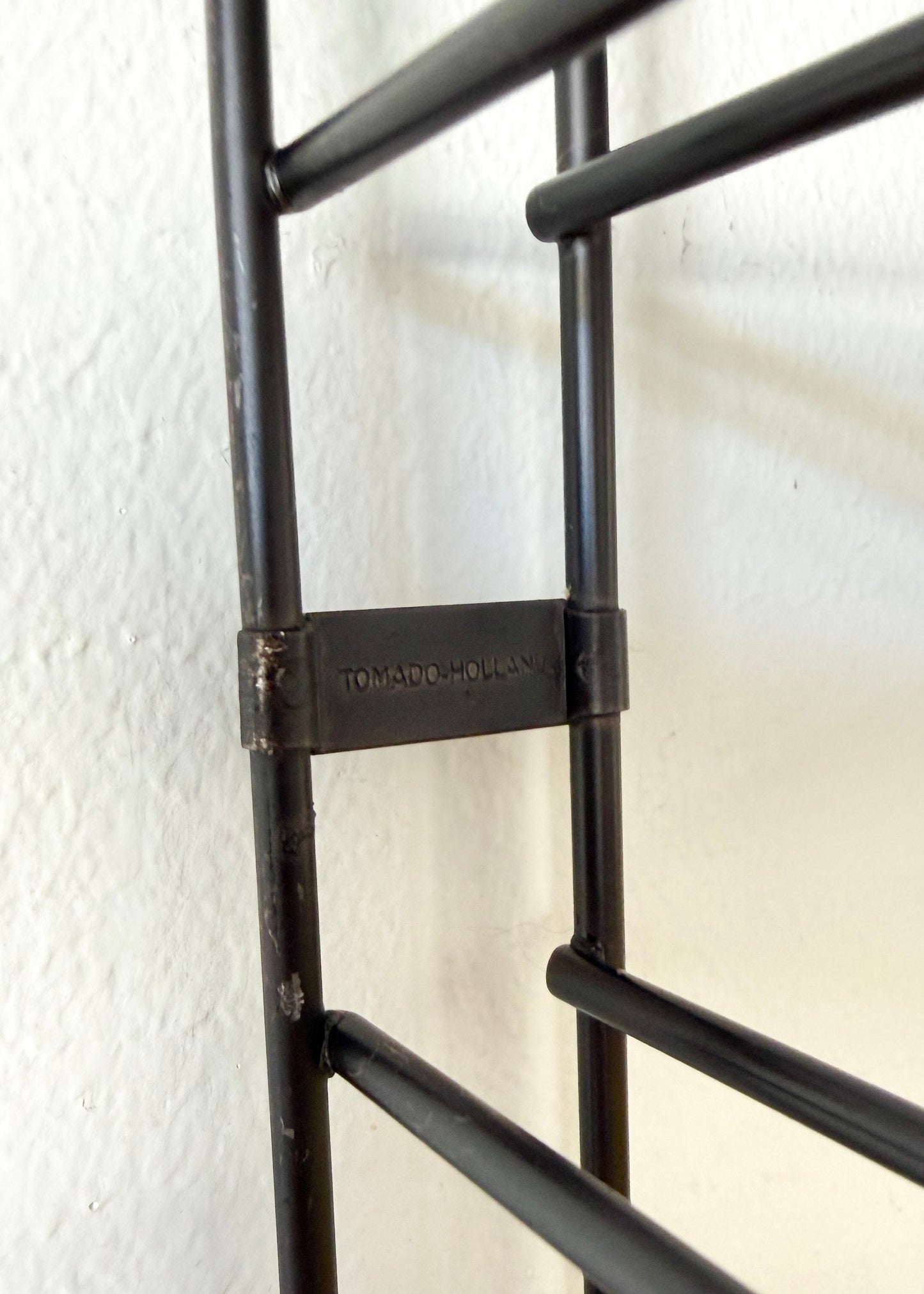 Vintage Tomado Wall Rack in Red, Yellow and Grey by Adriaan Dekker | Mid-Century Modern, 1970s