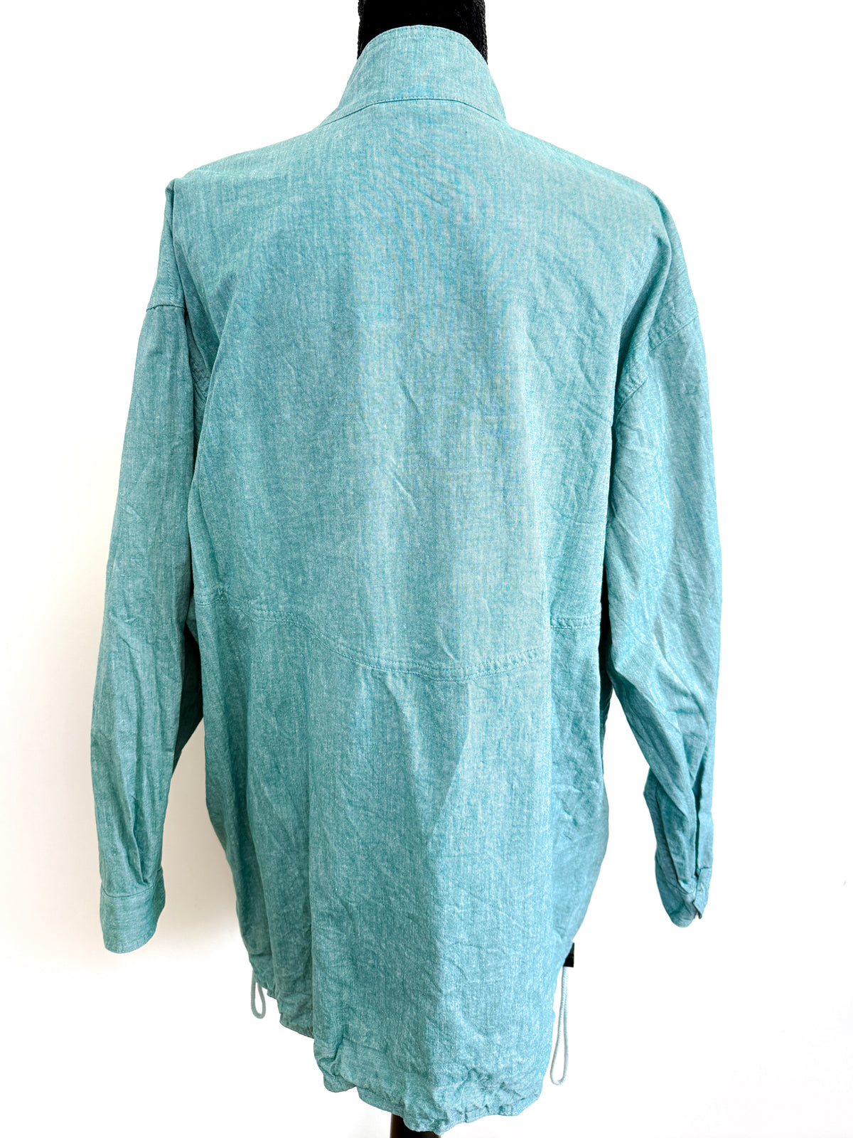 Vintage McGregor Sea Green Cotton Unisex Jacket with Asymmetric Zip | Vintage Sportswear, 1980/90s