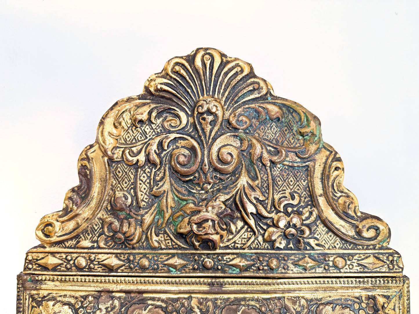 Antique Wall Cabinet with Beveled Mirror and Brush | Victorian, late 19th / early 20th Century