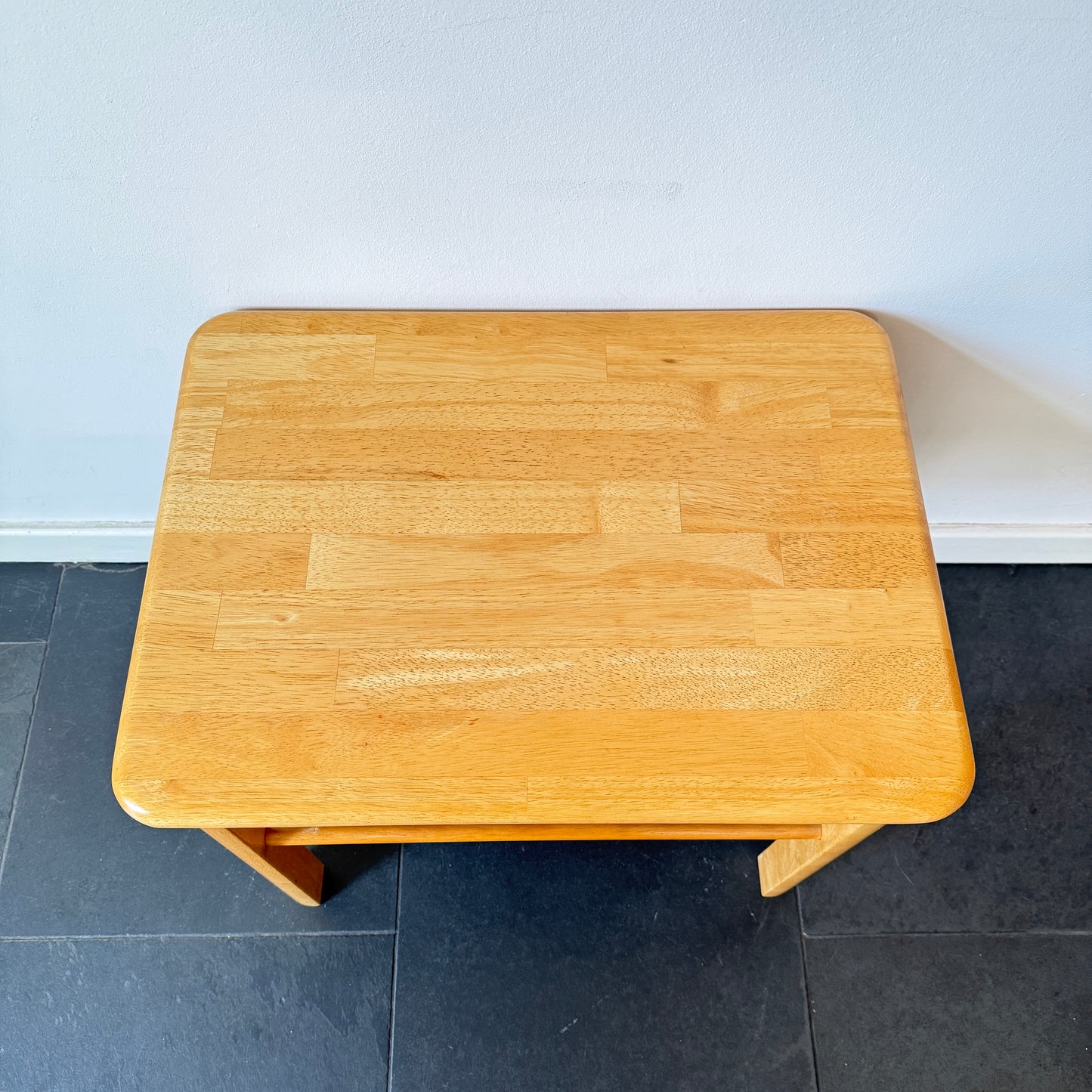 Vintage Wooden Side Table with Magazine Rack | Mid-Century Modern, Late 20th Century