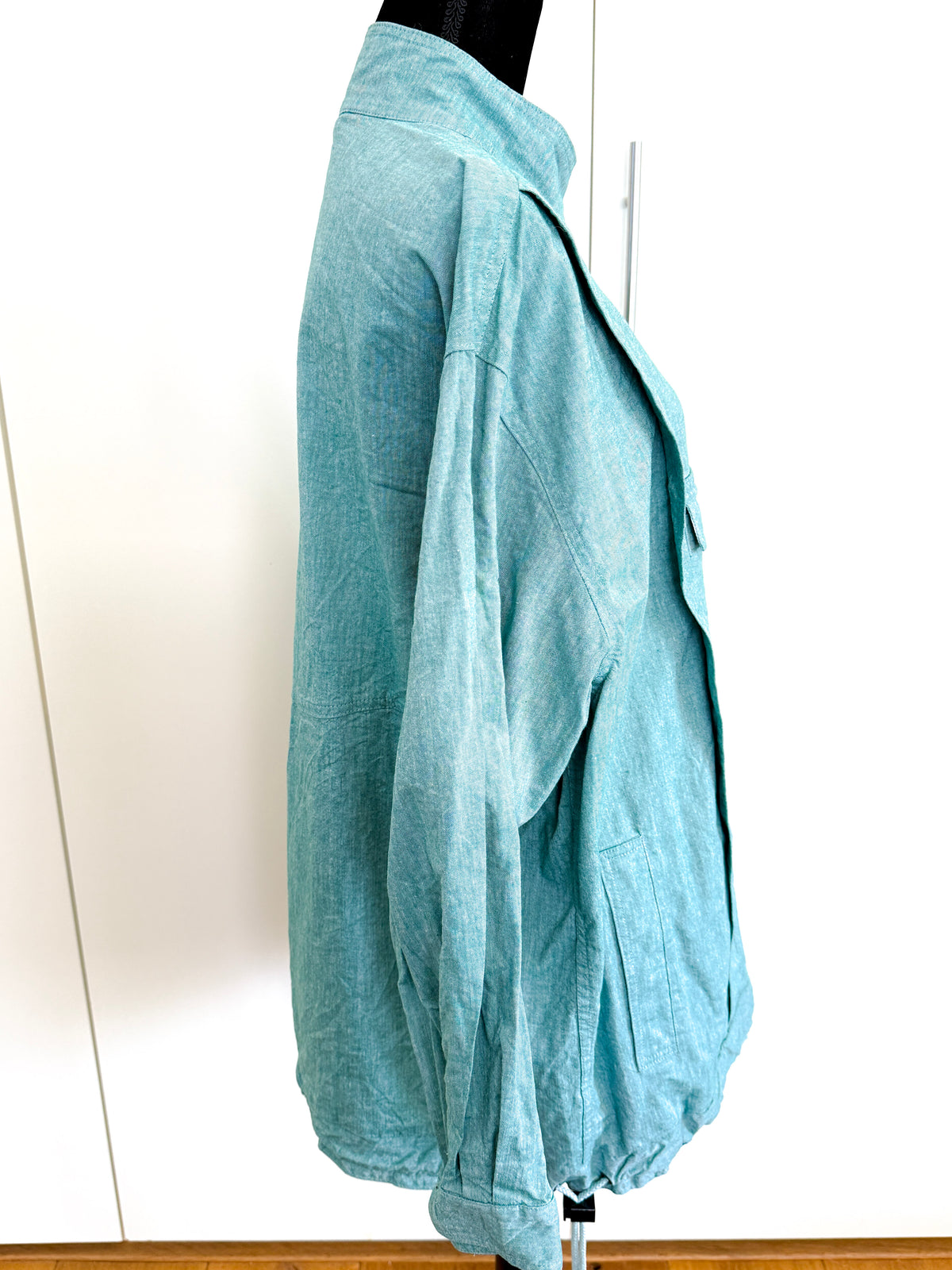 Vintage McGregor Sea Green Cotton Unisex Jacket with Asymmetric Zip | Vintage Sportswear, 1980/90s