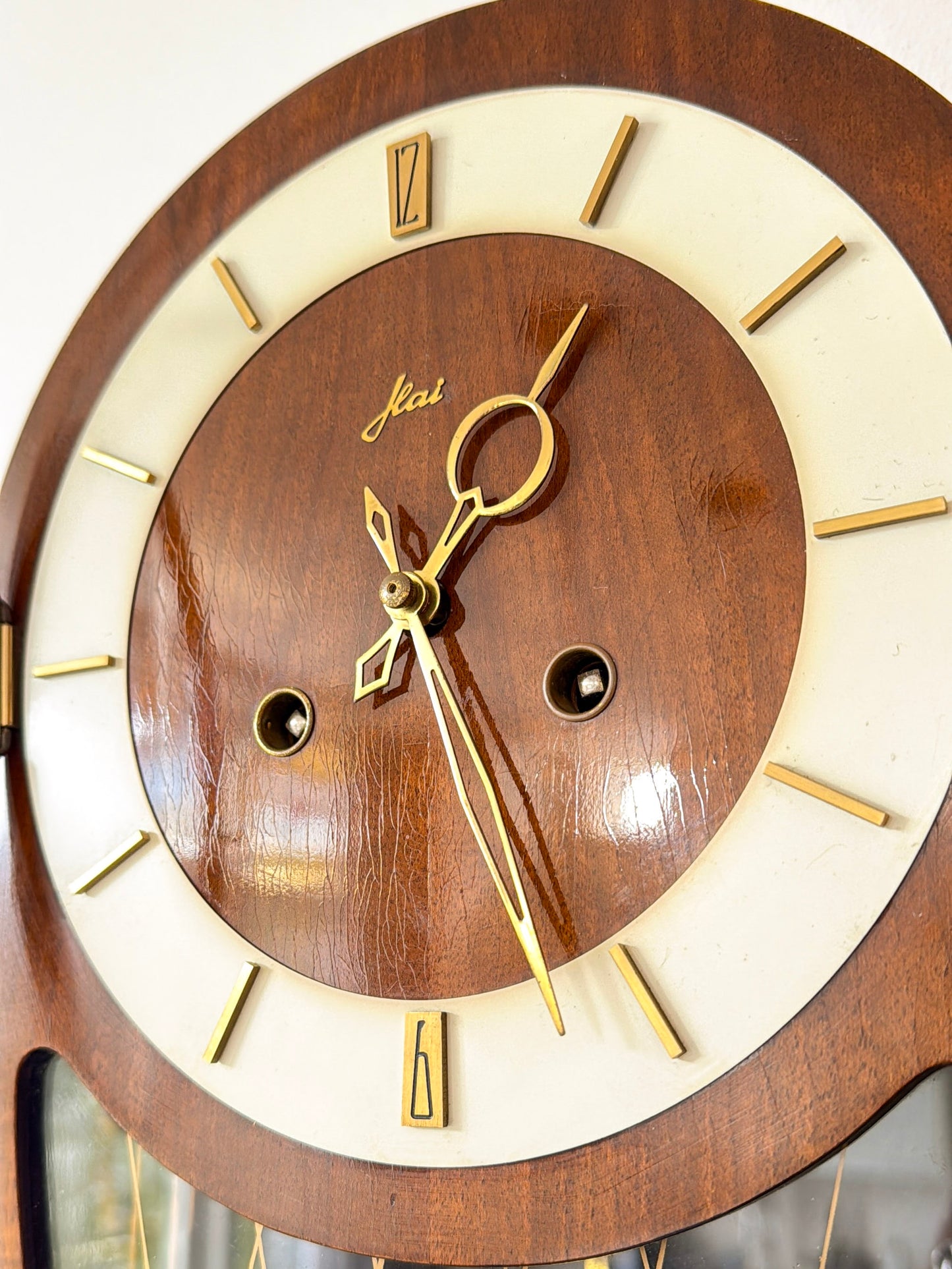 Vintage Haid Wall Clock with Hermle Movement | Mid-Century Modern, 1950s