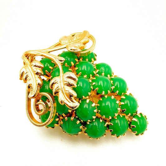 Vintage Hobé Grape Cluster Brooch / Pendant | Hollywood Regency, Mid-Century