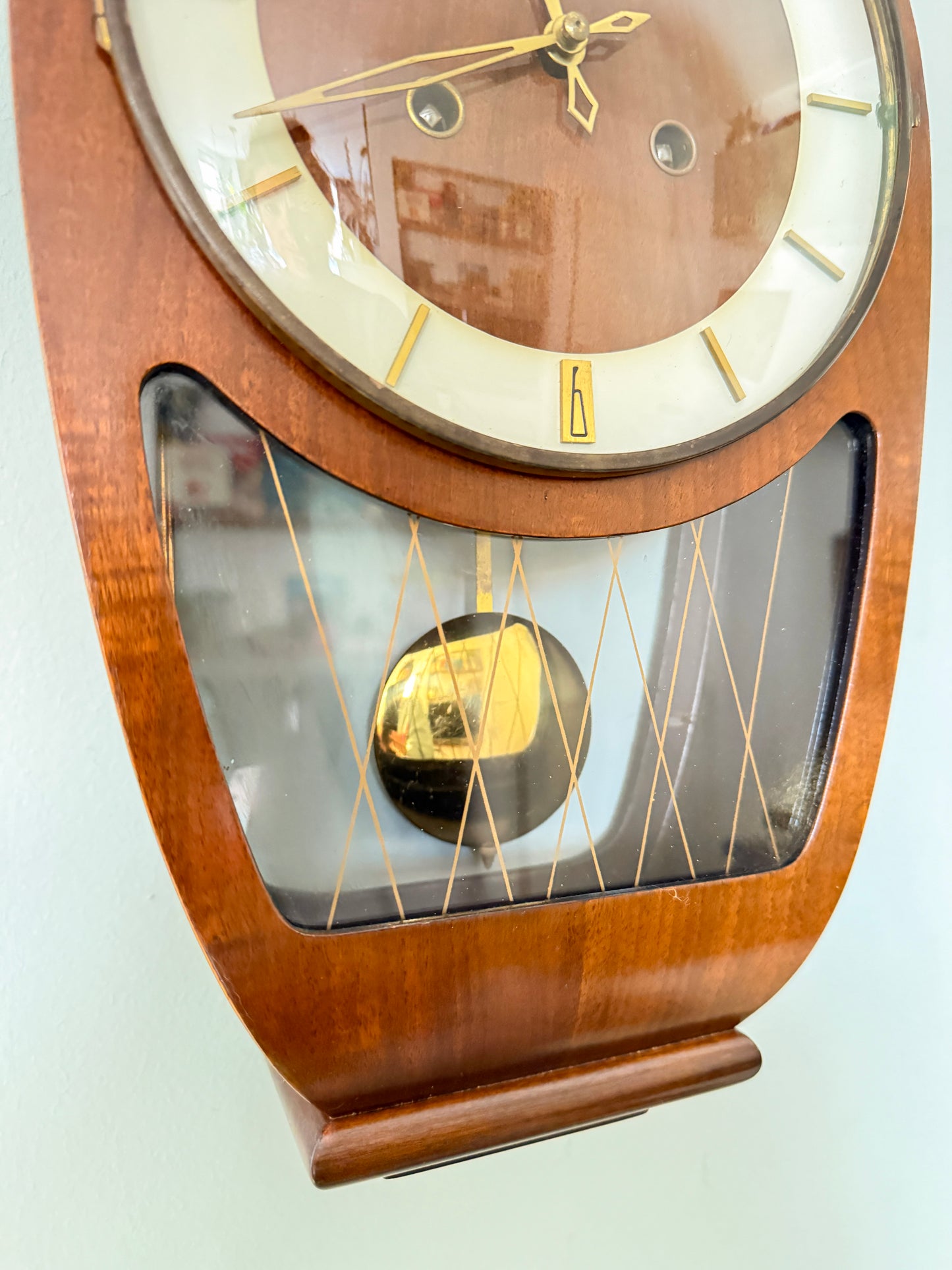 Vintage Haid Wall Clock with Hermle Movement | Mid-Century Modern, 1950s