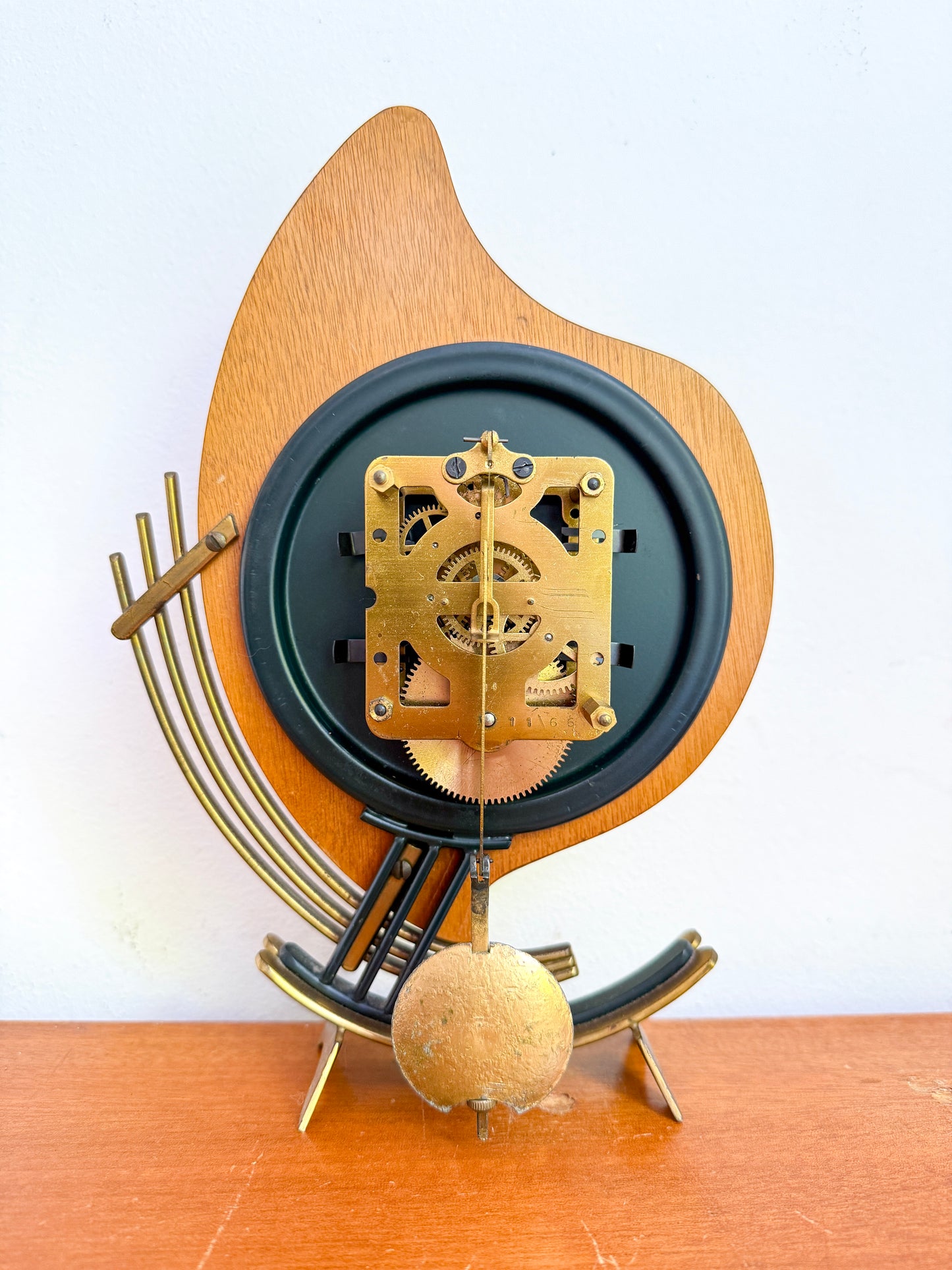 Vintage Orfac Sculptural Mantel Clock | Mid-Century Modern, Mid 20th Century