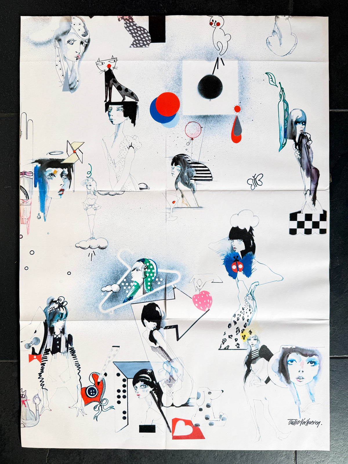 Julie Verhoeven Limited Edition Poster for Boutique by Jaeger | British Fashion Illustration, 2010