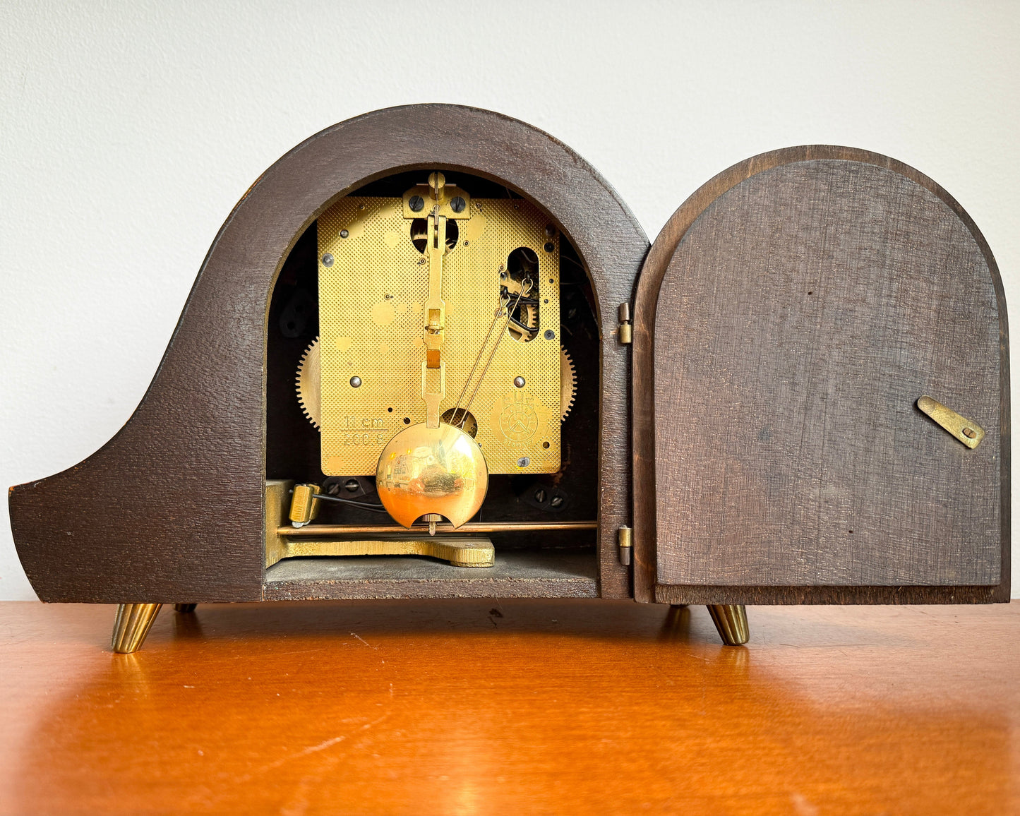 Vintage Orfac & FHS Pendulum Table / Chimney Clock | Mid-Century Modern, 1950/60s