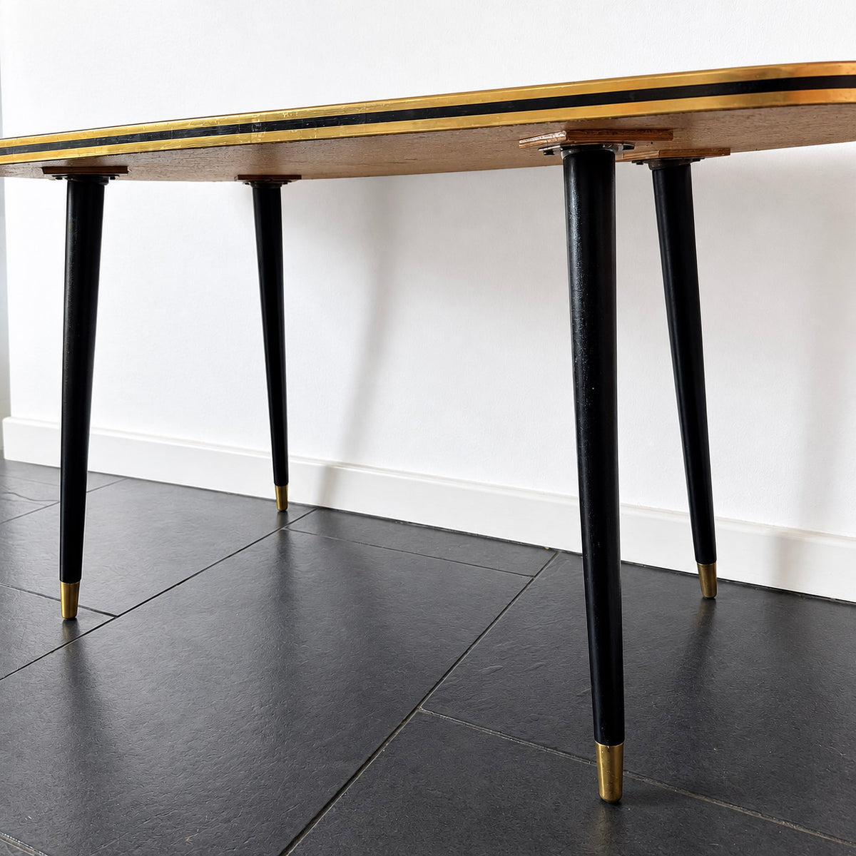 Vintage Rectangular Formica Coffee Table with Botanical Motif | Mid-Century Modern, 1960/70s