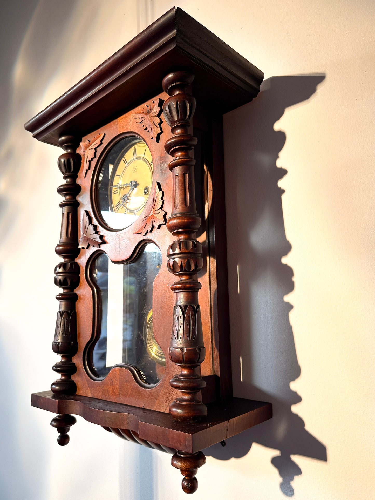 Antique Pendulum Wall Clock by Junghans  | Historicist / Black Forest Style, early 20th Century