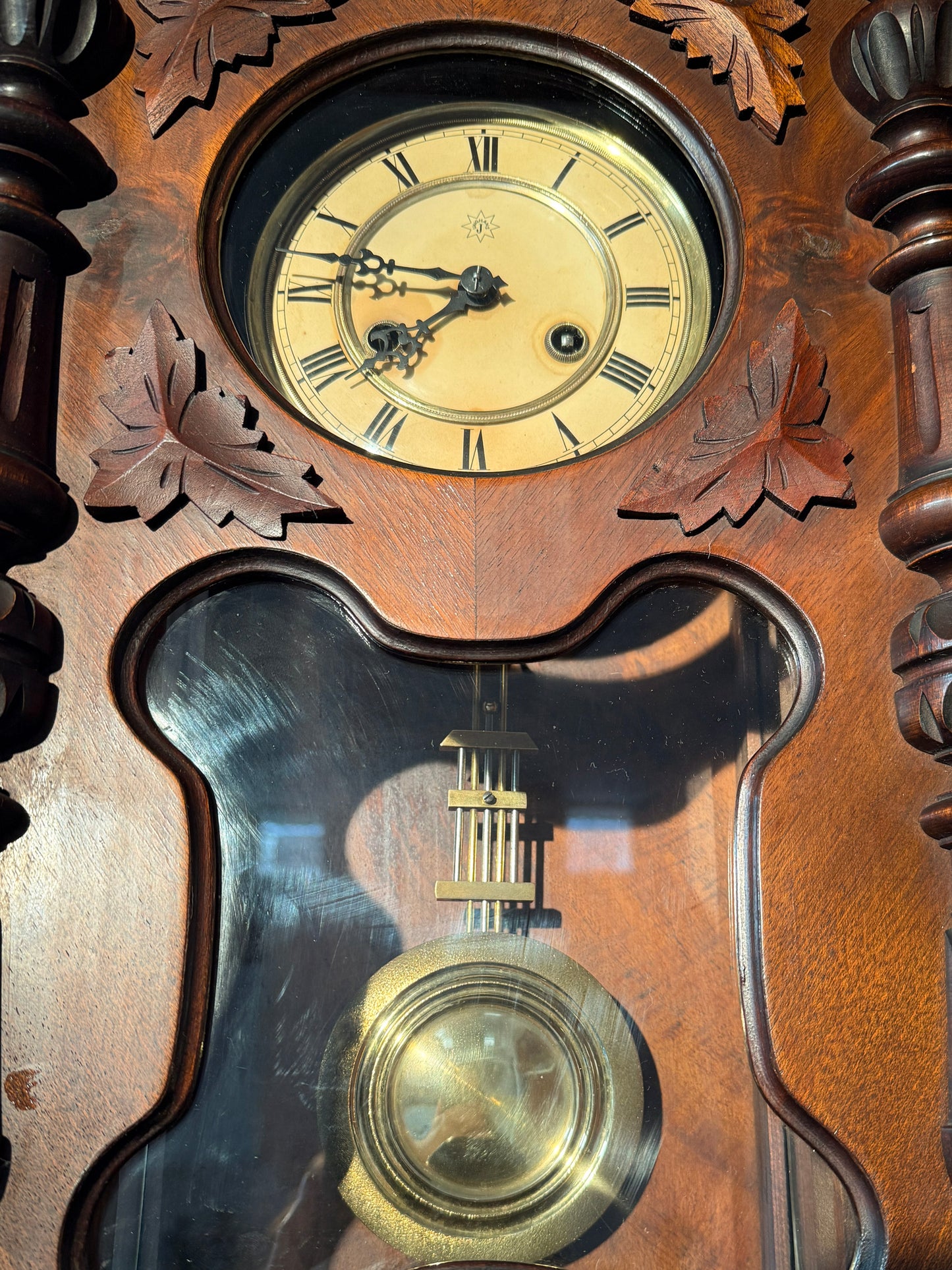 Antique Pendulum Wall Clock by Junghans  | Historicist / Black Forest Style, early 20th Century