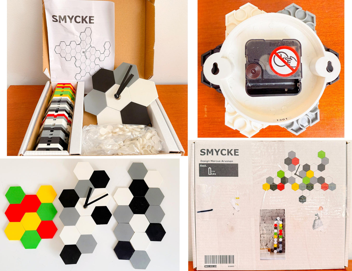 Vintage IKEA Smycke Modular Puzzle Clock by Marcus Arvonen | Memphis-Style, Y2K