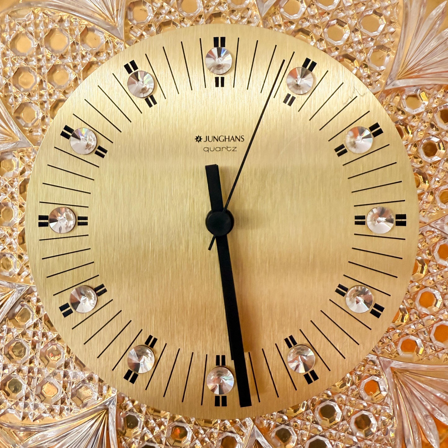 Junghans & Joska Waldglashütte 24 KT Gold Plated Wall Clock | Mid-Century Modern, 1960-70s