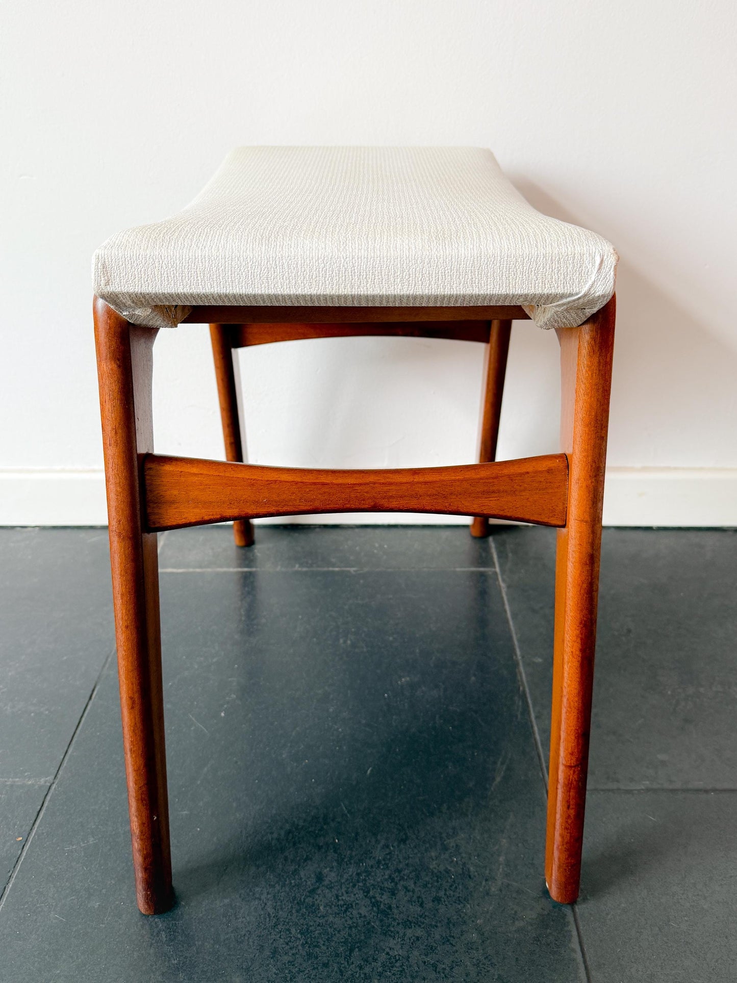 Vintage Mid-Century Teak Footstool | Scandinavian Modern, 1960