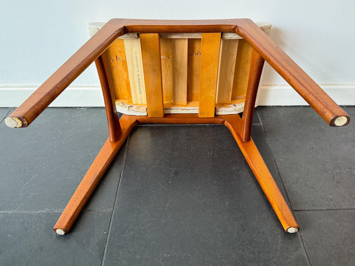 Vintage Mid-Century Teak Footstool | Scandinavian Modern, 1960