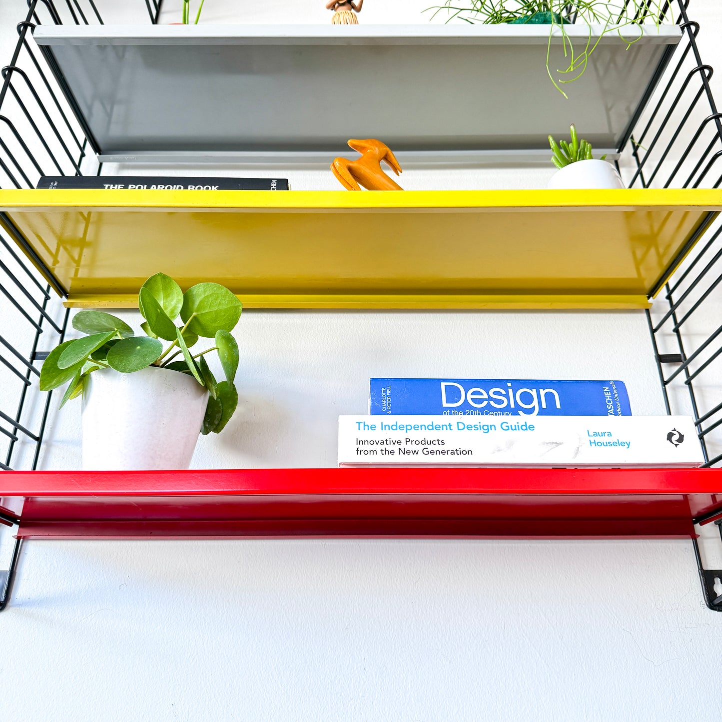 Vintage Tomado Wall Rack in Red, Yellow and Grey by Adriaan Dekker | Mid-Century Modern, 1970s