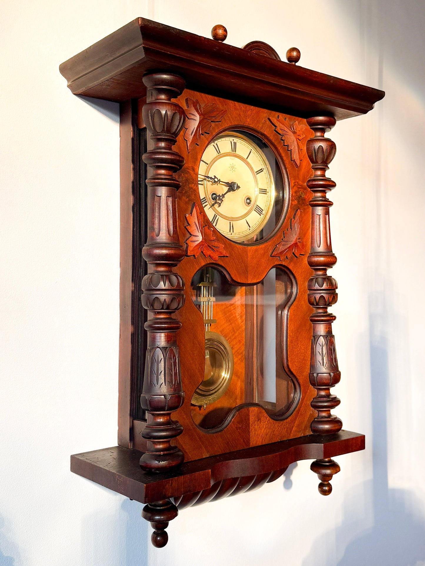 Antique Pendulum Wall Clock by Junghans  | Historicist / Black Forest Style, early 20th Century