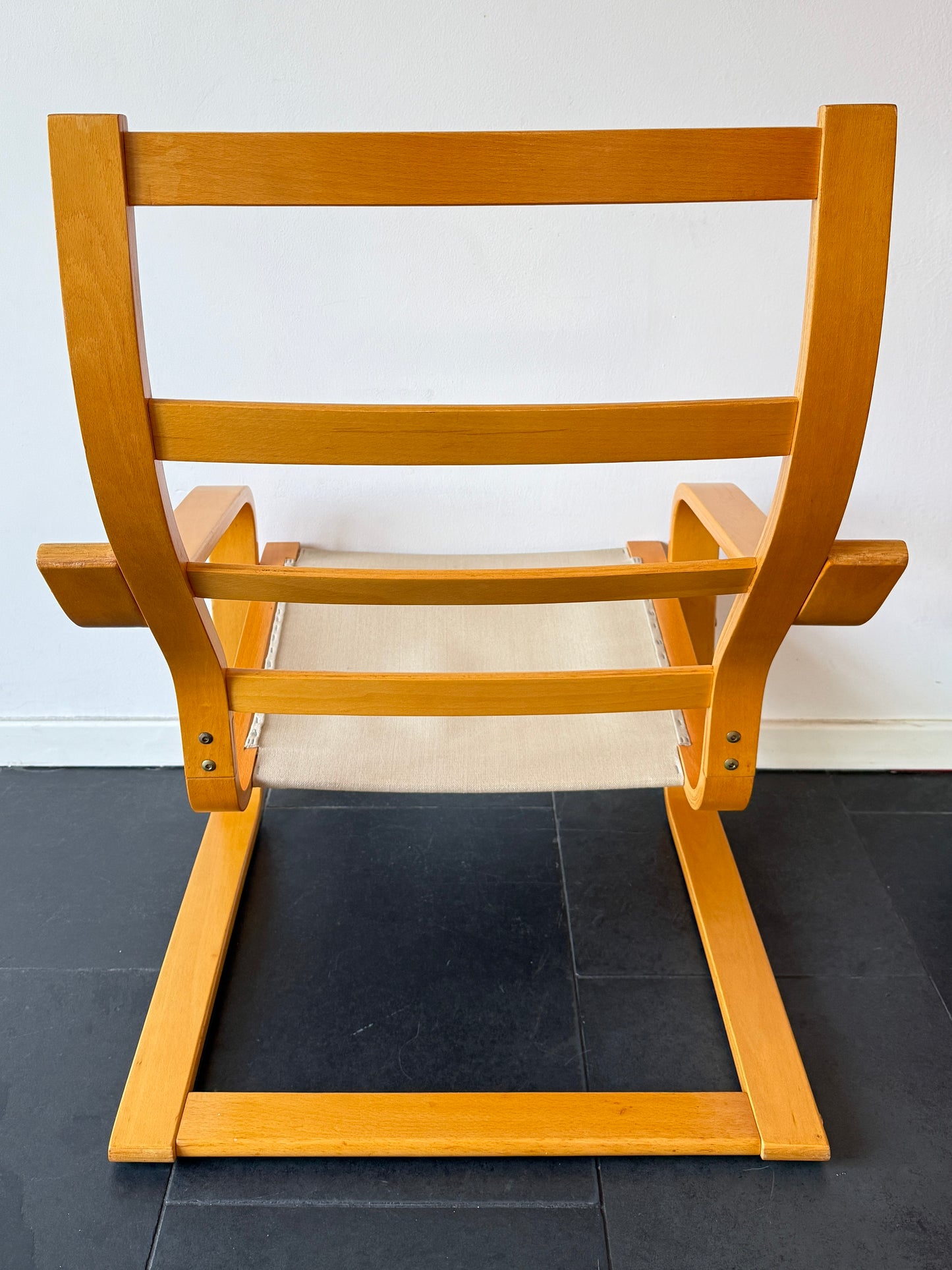 Vintage IKEA Poäng Armchair in Cognac Leather by Noboru Nakamura | Scandinavian Modern, late 20th Century