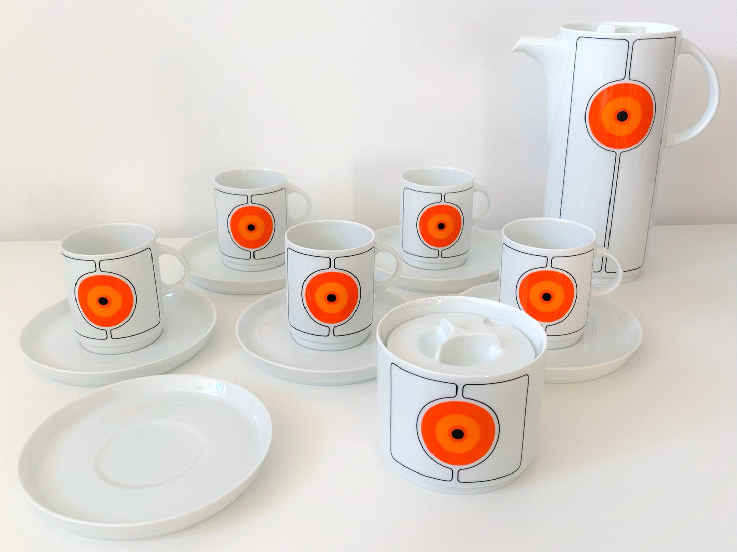 Vintage Thomas Rosenthal Eclipse 2x coffee / espresso cup + saucer | Mid-Century, 1970s
