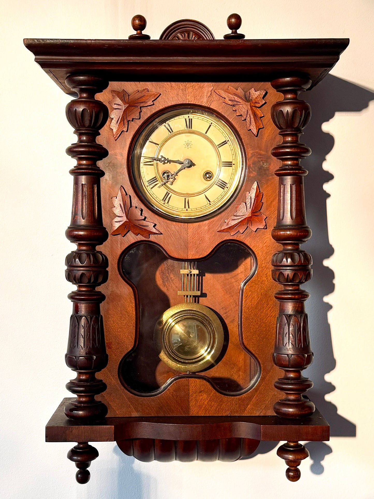 Antique Pendulum Wall Clock by Junghans  | Historicist / Black Forest Style, early 20th Century