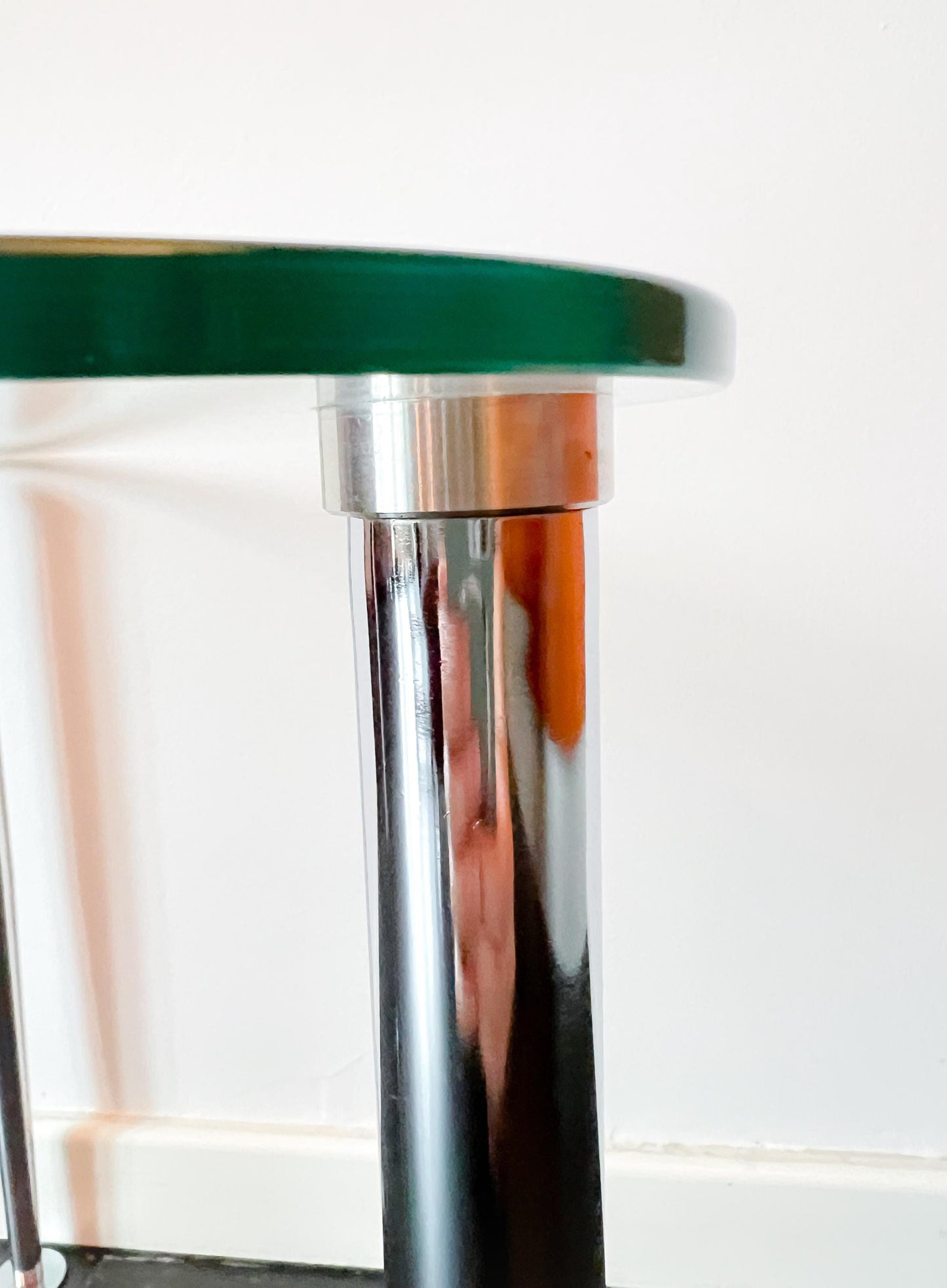 Vintage Triangular Coffee Table in Glass and Chrome | Minimalist Modernist, 1960/70s