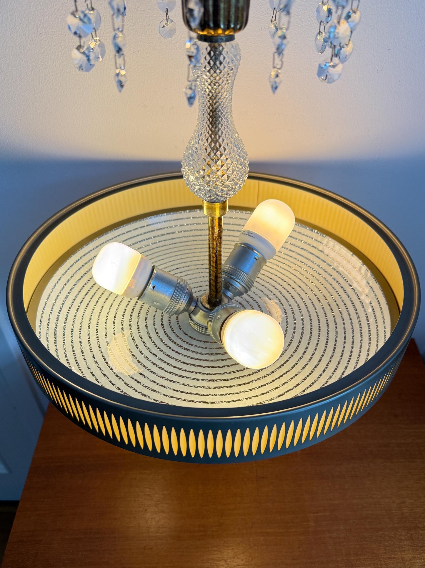 Vintage Brass and Glass Pendant | Mid-Century