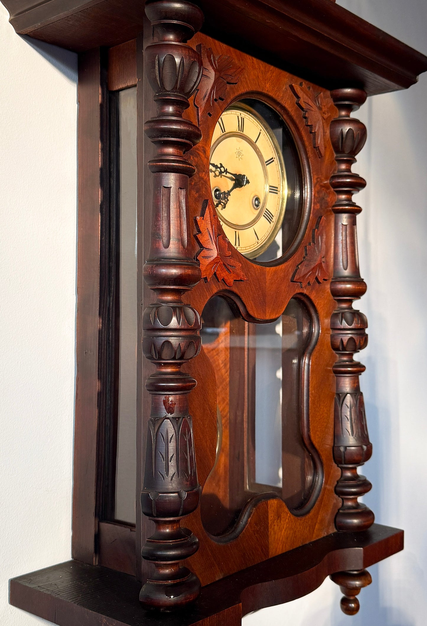 Antique Pendulum Wall Clock by Junghans  | Historicist / Black Forest Style, early 20th Century