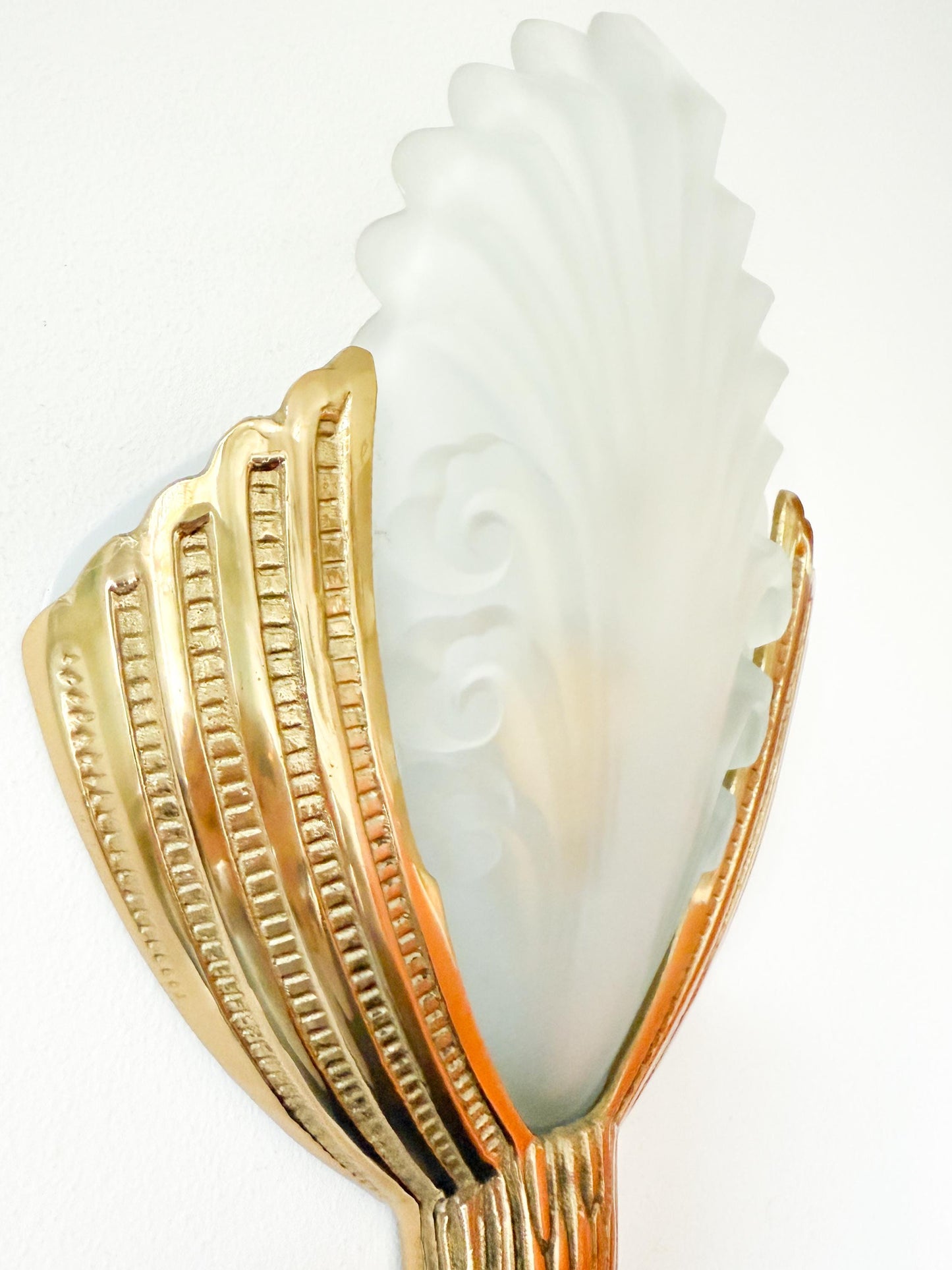 Art Deco Wall Sconce by Marcel Hudry & Val Saint Lambert | 1930s