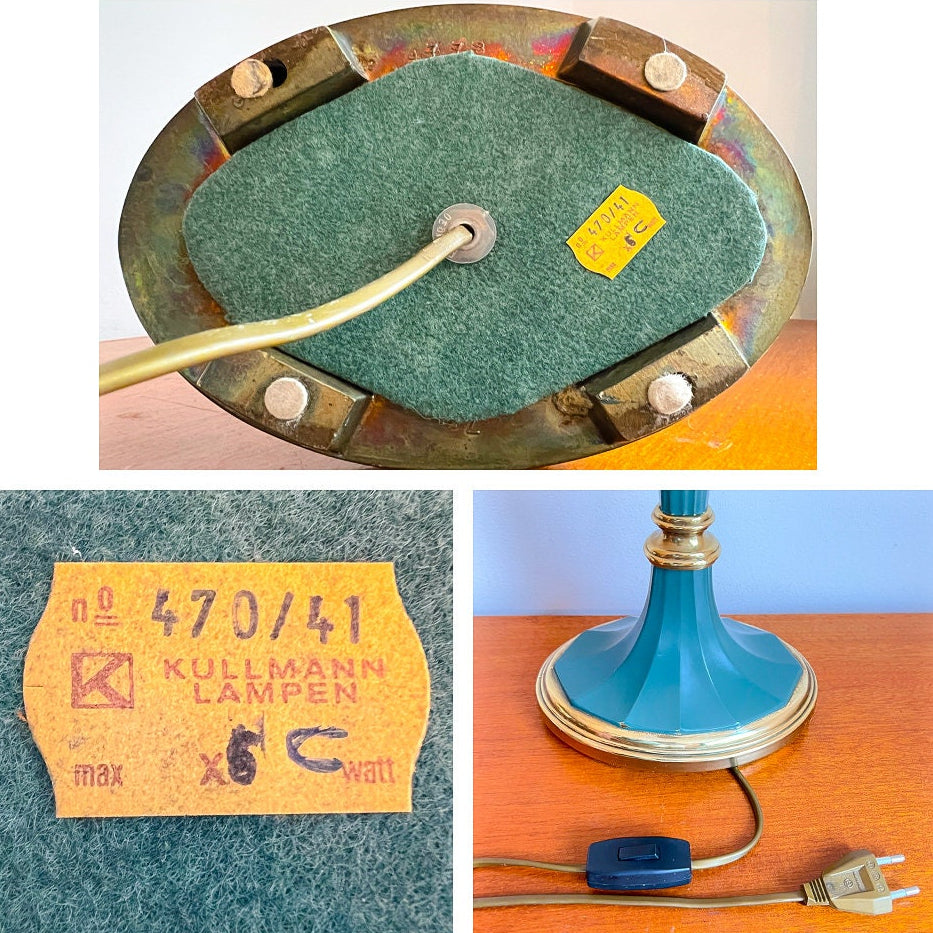 Vintage XL Brass Table Lamp by Kullmann | Mid-Century Empire Style, 1970s