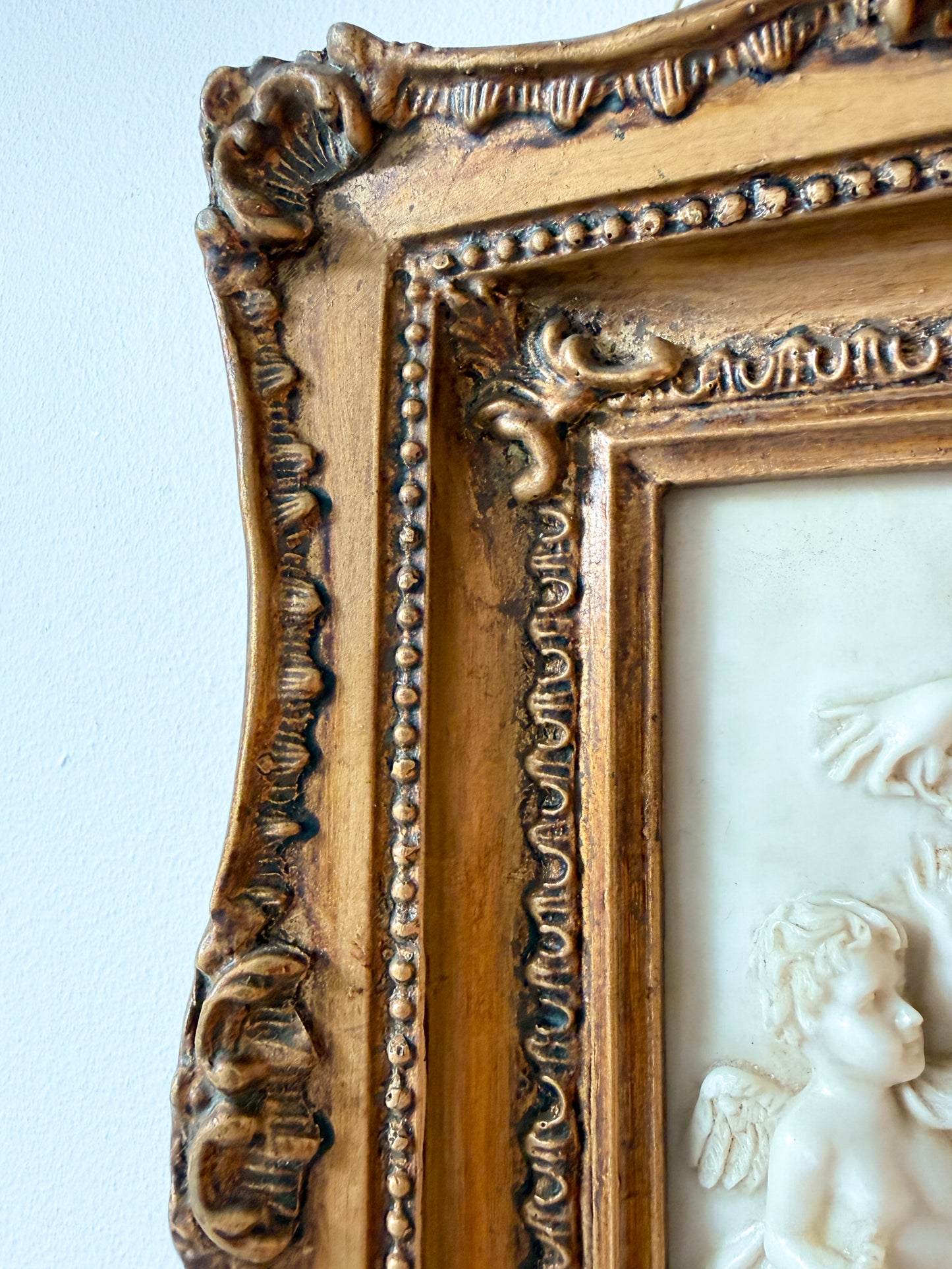 Vintage Framed Classical Figural Relief Wall Plaque | Rococo Revival, Mid–late 20th century