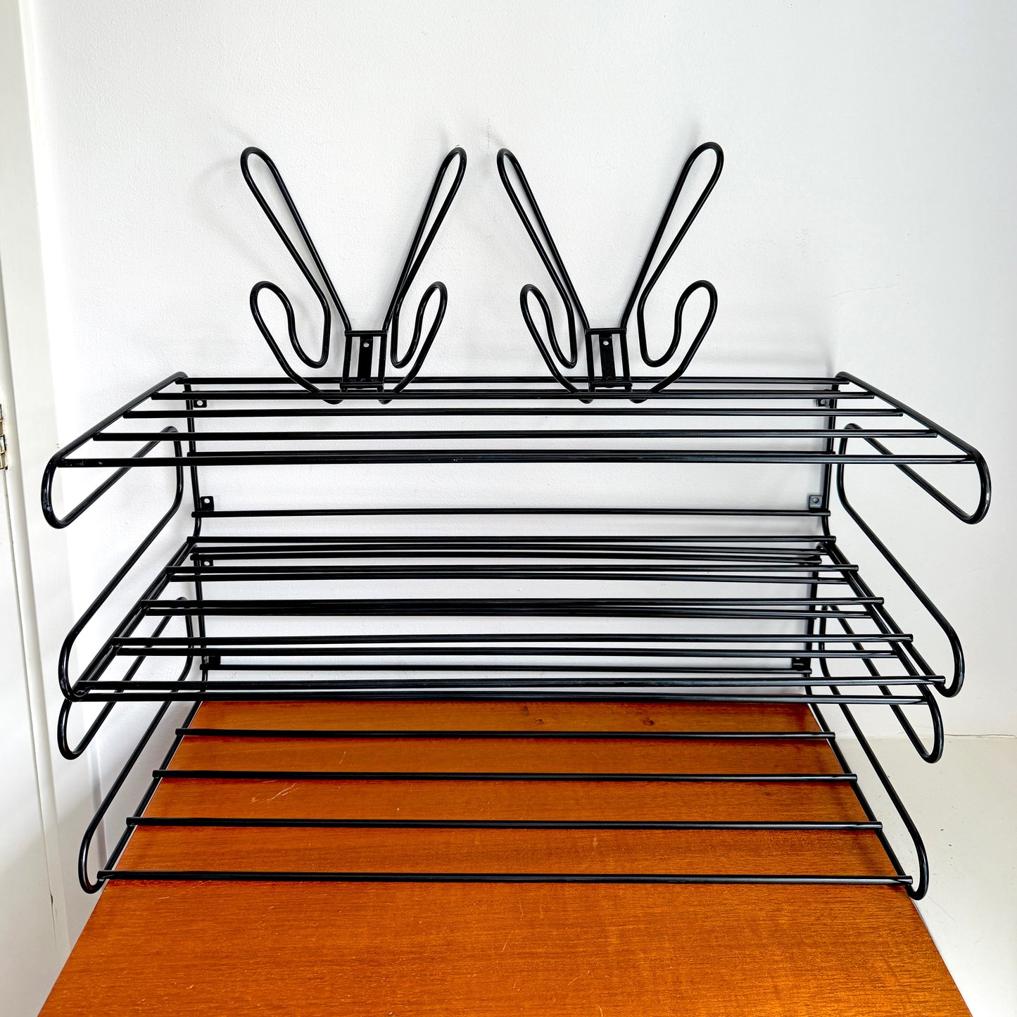 Vintage IKEA FRÄN Wall-Mounted Shoe Rack and Coat Hook | Scandinavian Modern, 1980/90s