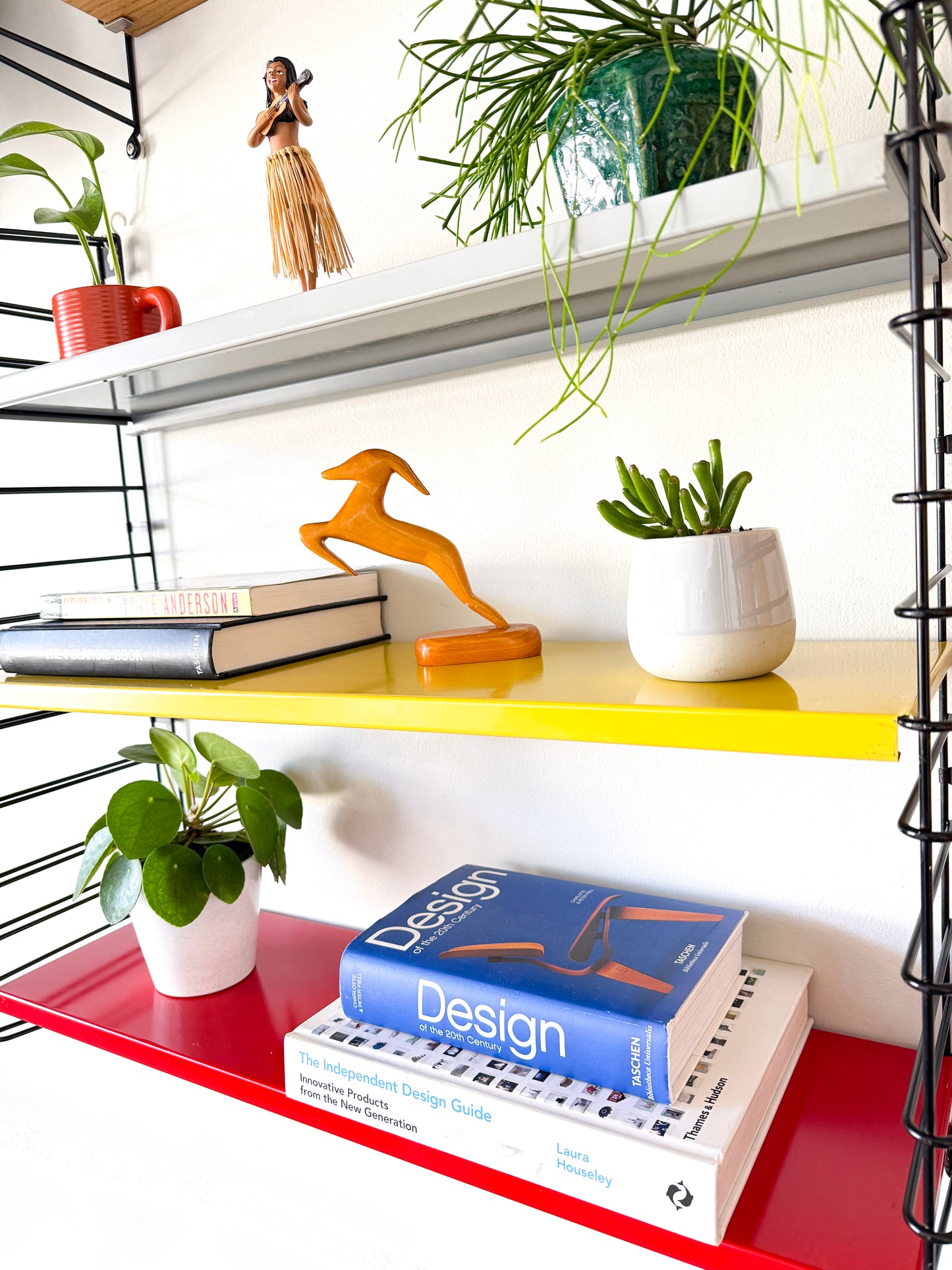 Vintage Tomado Wall Rack in Red, Yellow and Grey by Adriaan Dekker | Mid-Century Modern, 1970s