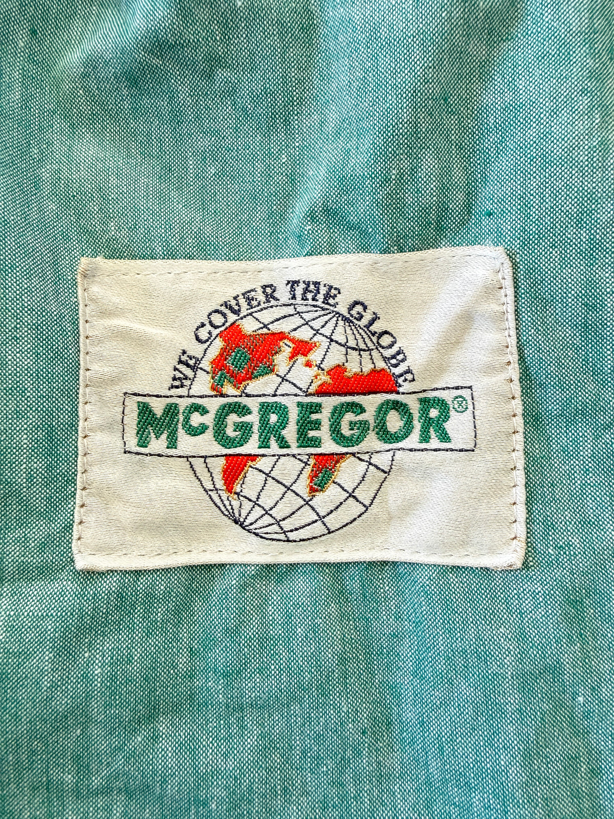 Vintage McGregor Sea Green Cotton Unisex Jacket with Asymmetric Zip | Vintage Sportswear, 1980/90s