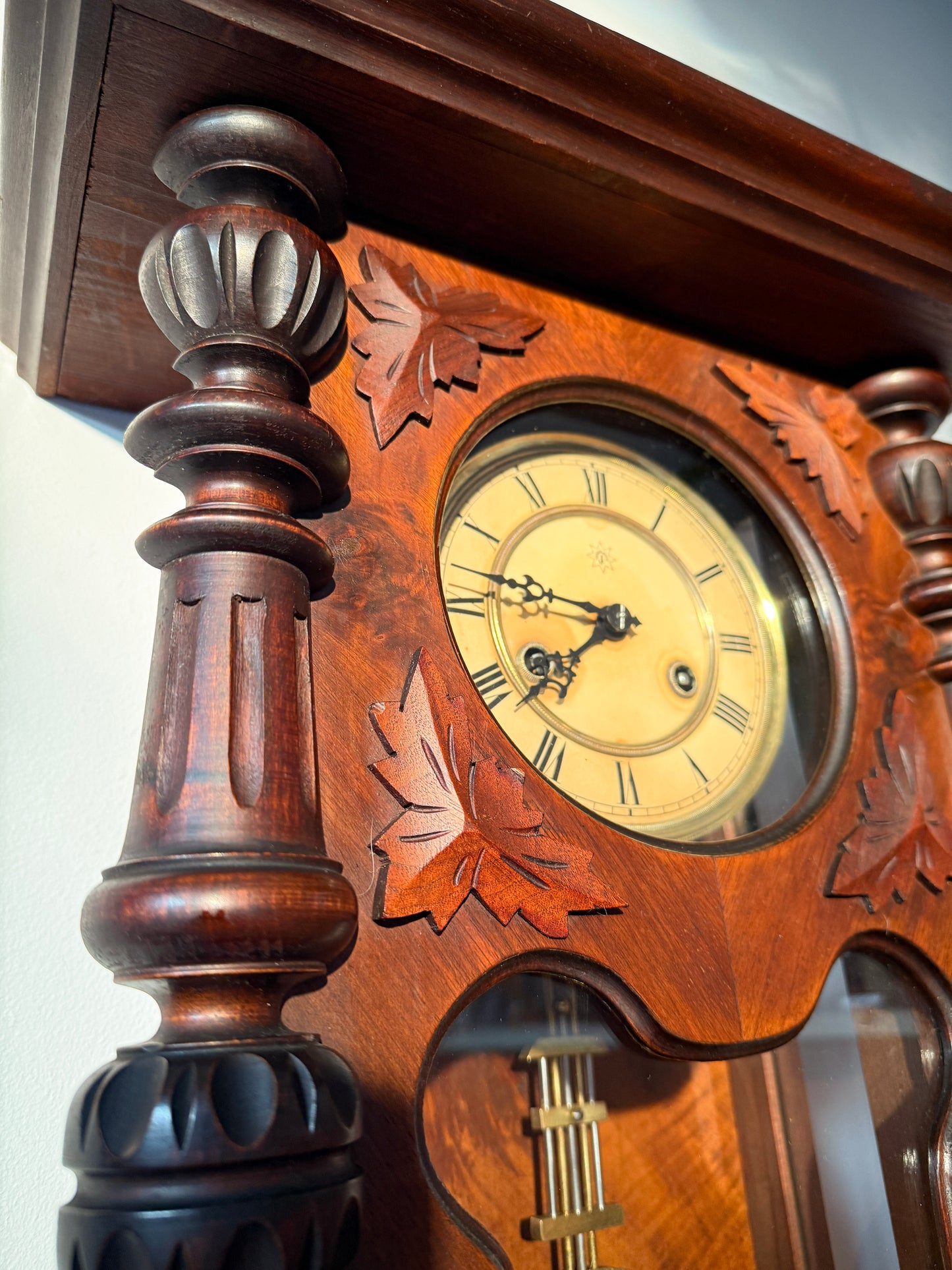 Antique Pendulum Wall Clock by Junghans  | Historicist / Black Forest Style, early 20th Century