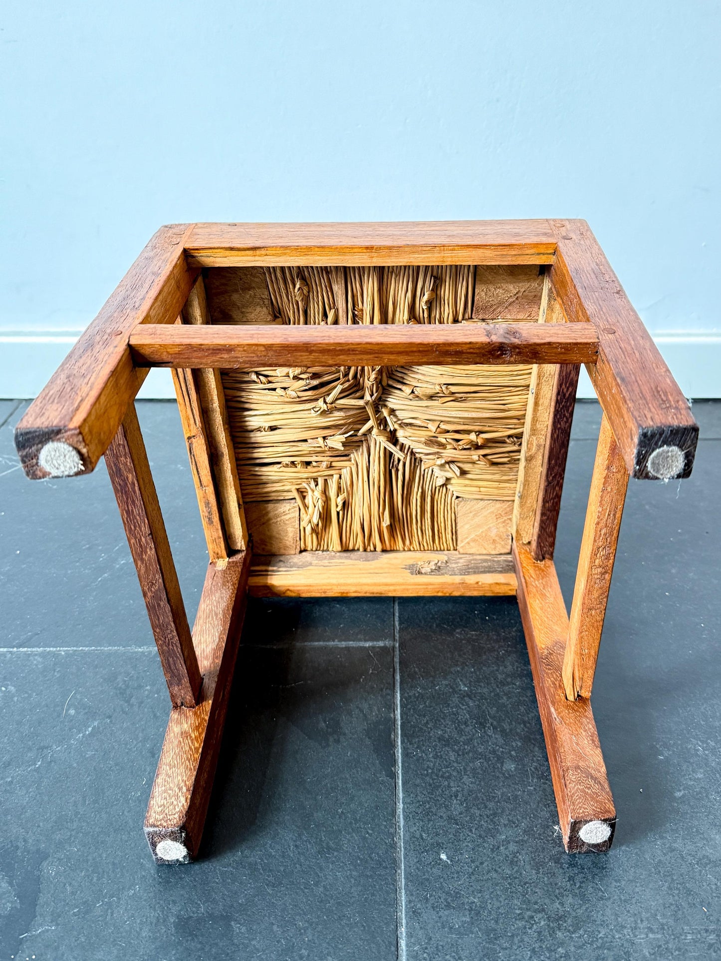 Vintage Wooden Children’s Chair with Woven Seat | Art Deco · Rustic, early 20th Century