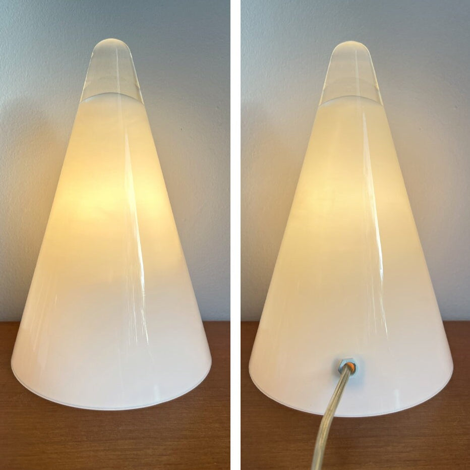 Vintage Glass Teepee Table Lamps by ILU Design & SCE France | Space-Age Minimalist, 1980s