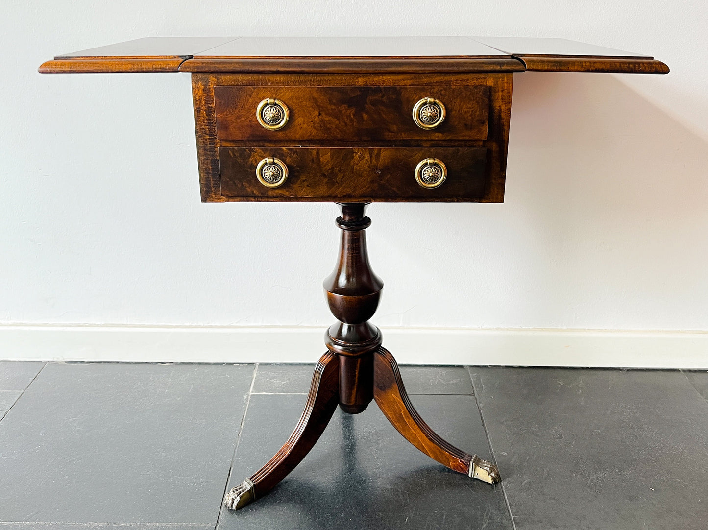 Antique Pembroke Side Table with Brass Claw Legs | Classic, Early 20th century