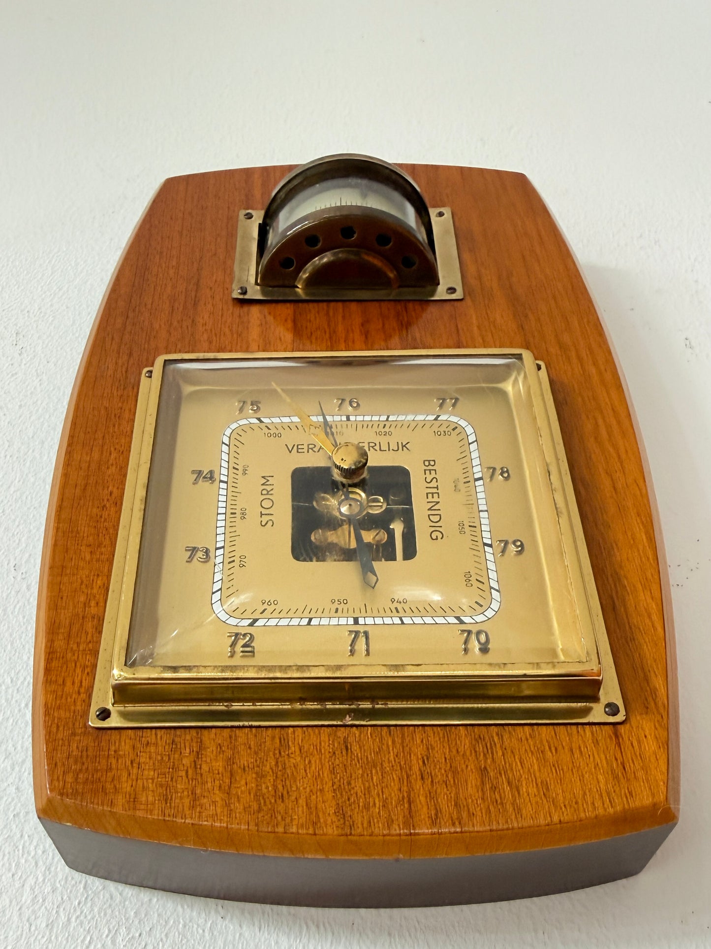 Vintage Wall Barometer with Thermometer | Mid-Century Modern, Mid-20th century