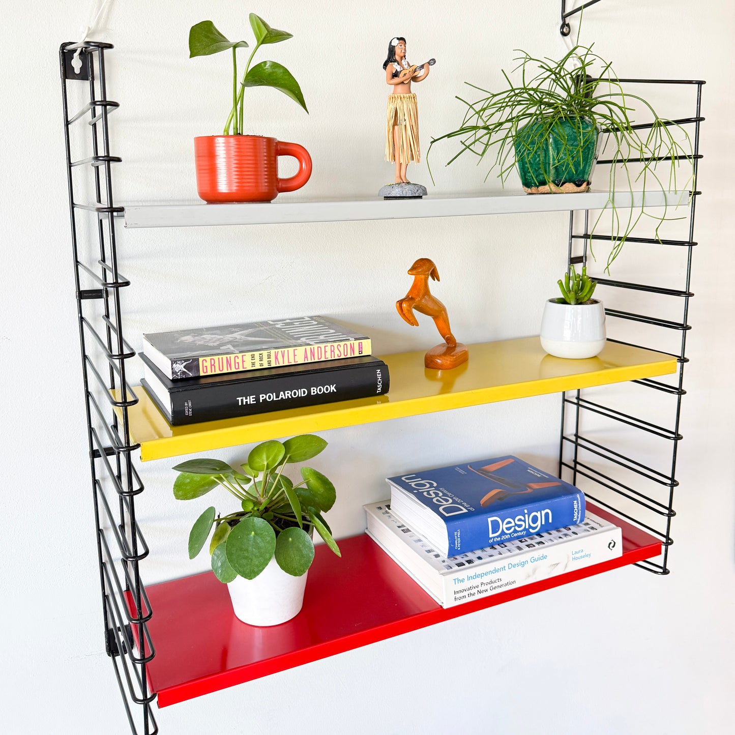 Vintage Tomado Wall Rack in Red, Yellow and Grey by Adriaan Dekker | Mid-Century Modern, 1970s
