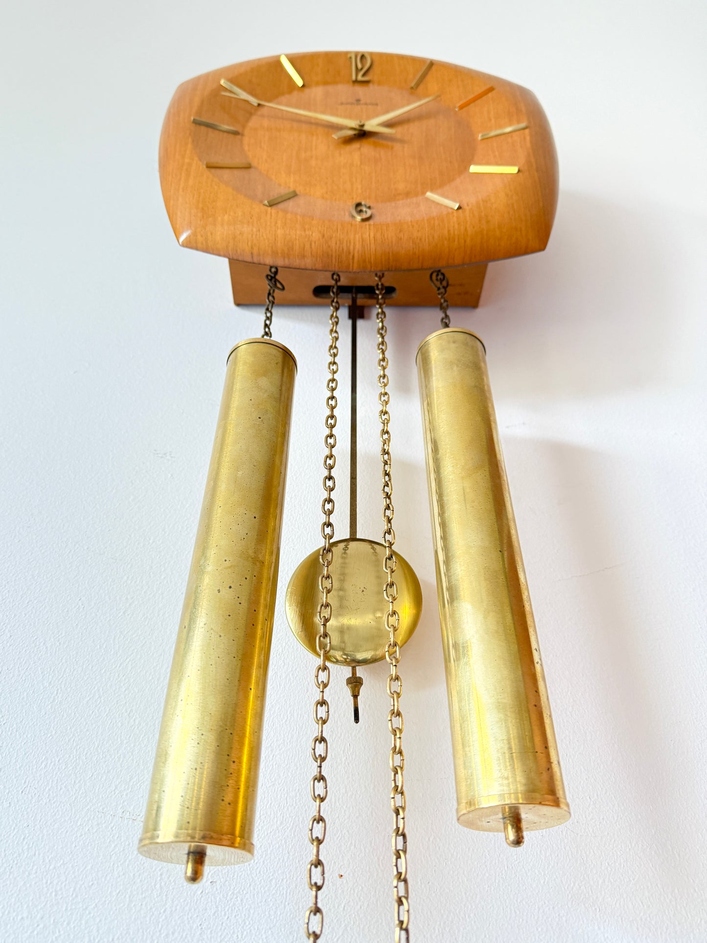 Vintage Junghans Wall Clock with Pendulum and Weights | Mid-Century Modern, Mid-20th Century